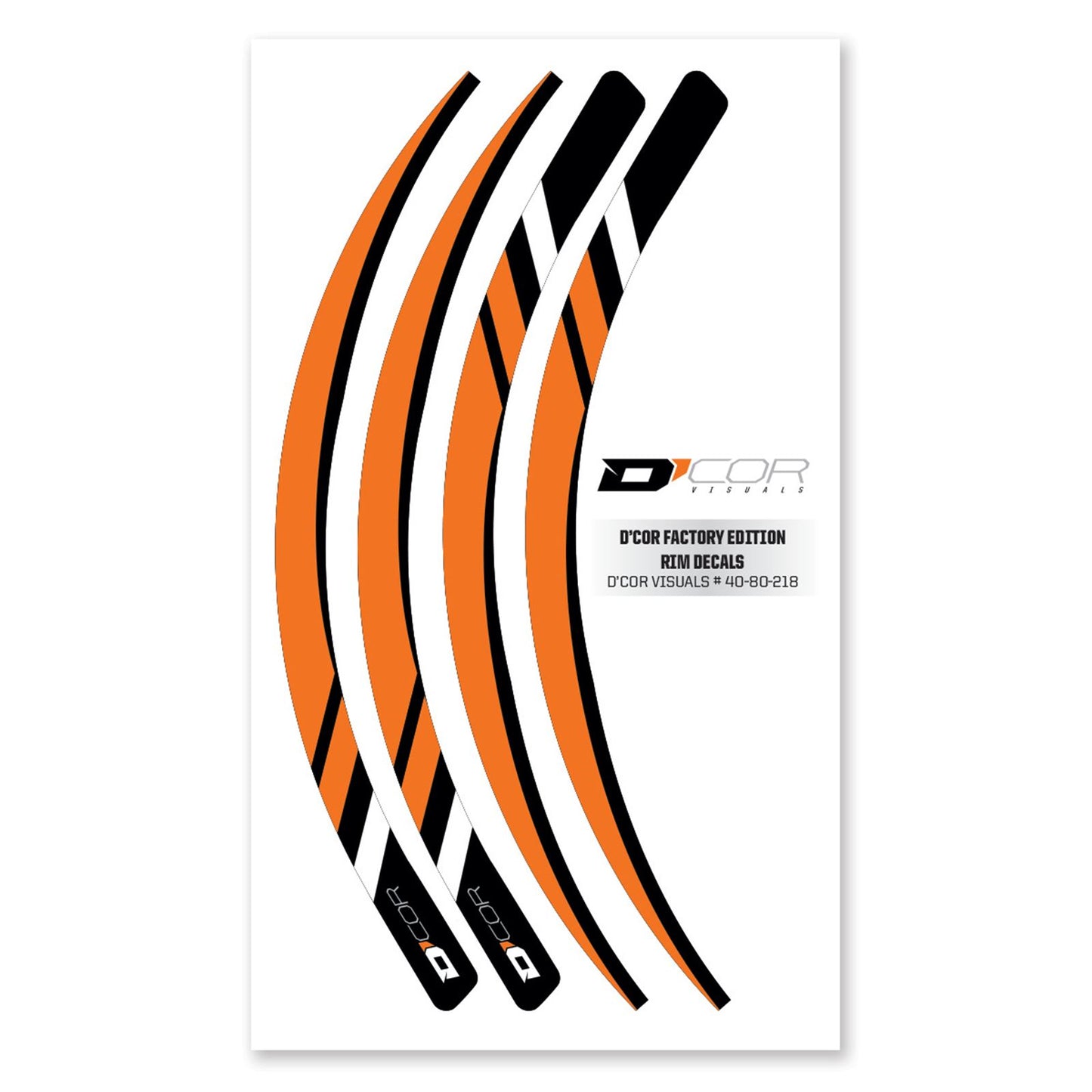 D'Cor Rim Decals Orange 4 Piece Set Orange Rim Decals 4 Piece Set [MPN: 40-80-218]_134878