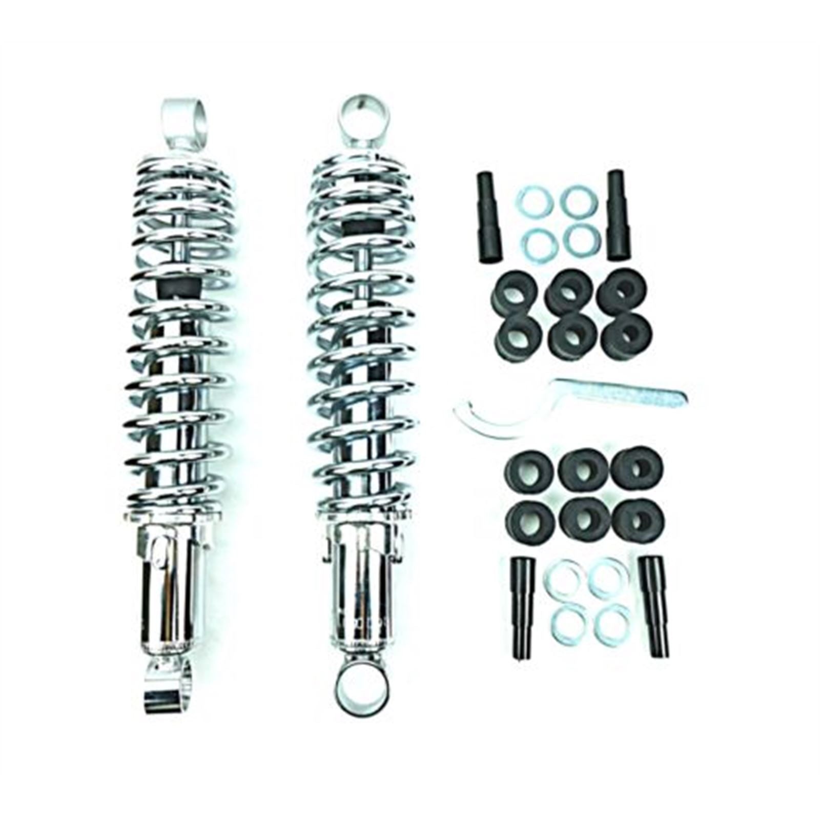 2FastMoto 300mm Chrome Shock Absorbers Spring - Eye-to-Eye No Shroud For Kawasaki 06-3585_666912