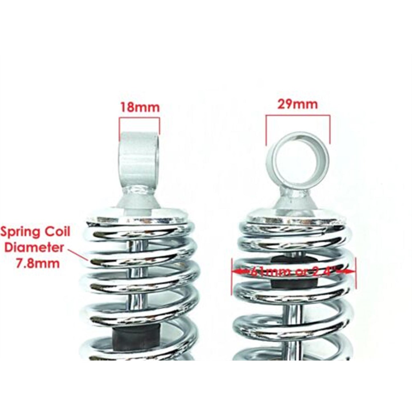 2FastMoto 300mm Chrome Shock Absorbers Spring - Eye-to-Eye No Shroud For Kawasaki 06-3585_666910