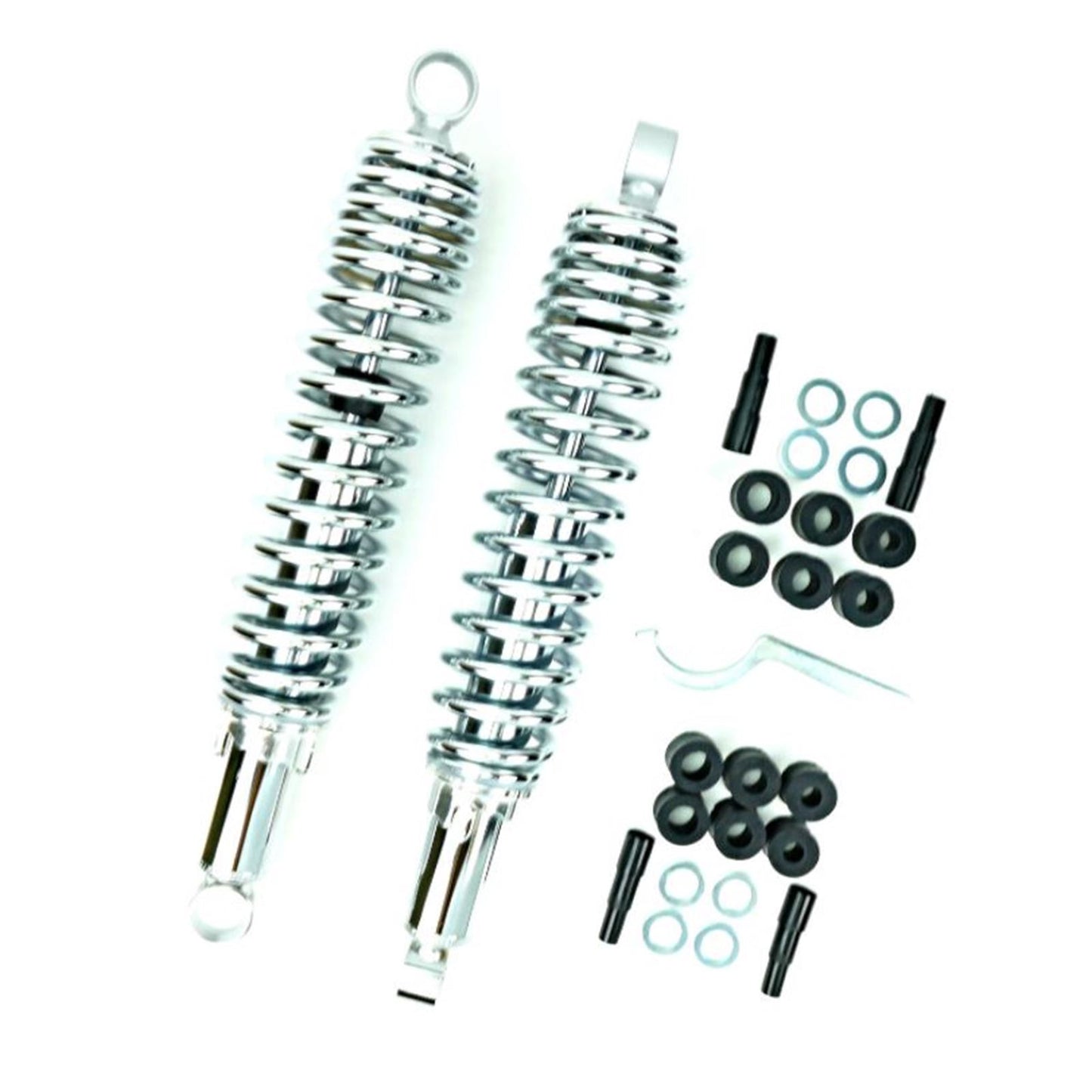 2FastMoto MDI Shocks - 365mm Chrome Body / Chrome Spring / Eye to Eye / No Shroud 06-3592_859745