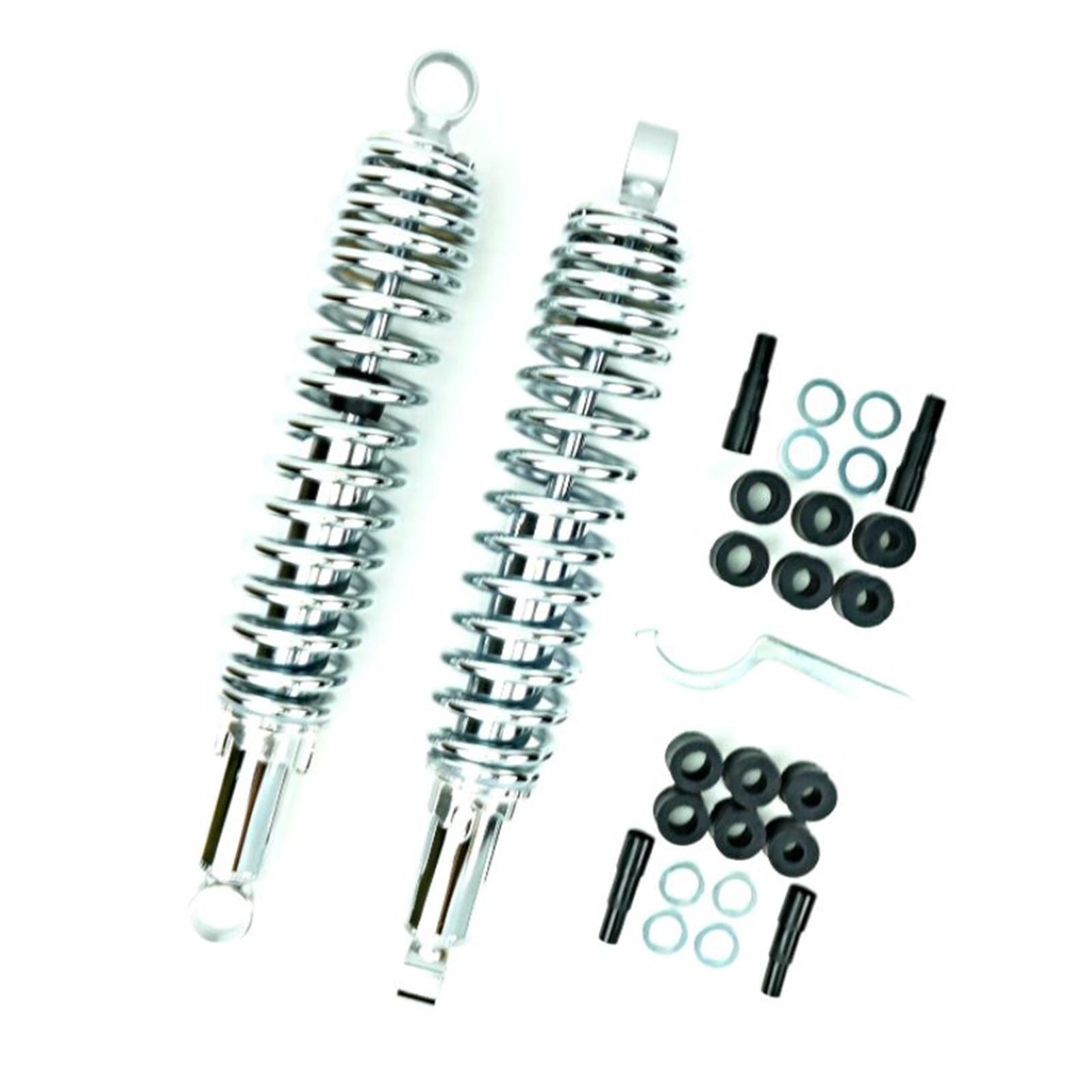 2FastMoto MDI Shocks - 365mm Chrome Body / Chrome Spring / Eye to Eye / No Shroud 06-3592_859745