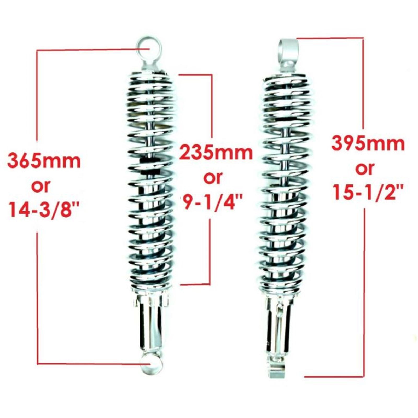 2FastMoto MDI Shocks - 365mm Chrome Body / Chrome Spring / Eye to Eye / No Shroud 06-3592_859746