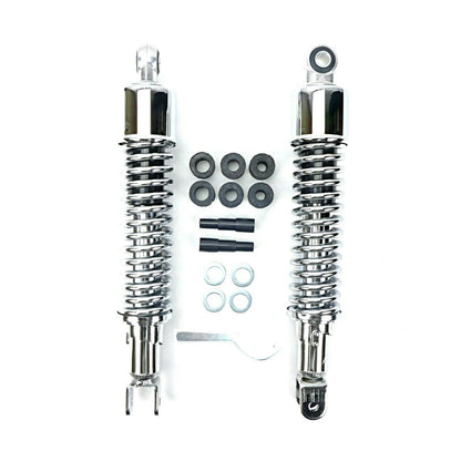 2FastMoto Pair of Adjustable Chrome Shocks Eye - Clevis with Shroud 12.6" 320mm [MPN: 06-3594CC]_631073