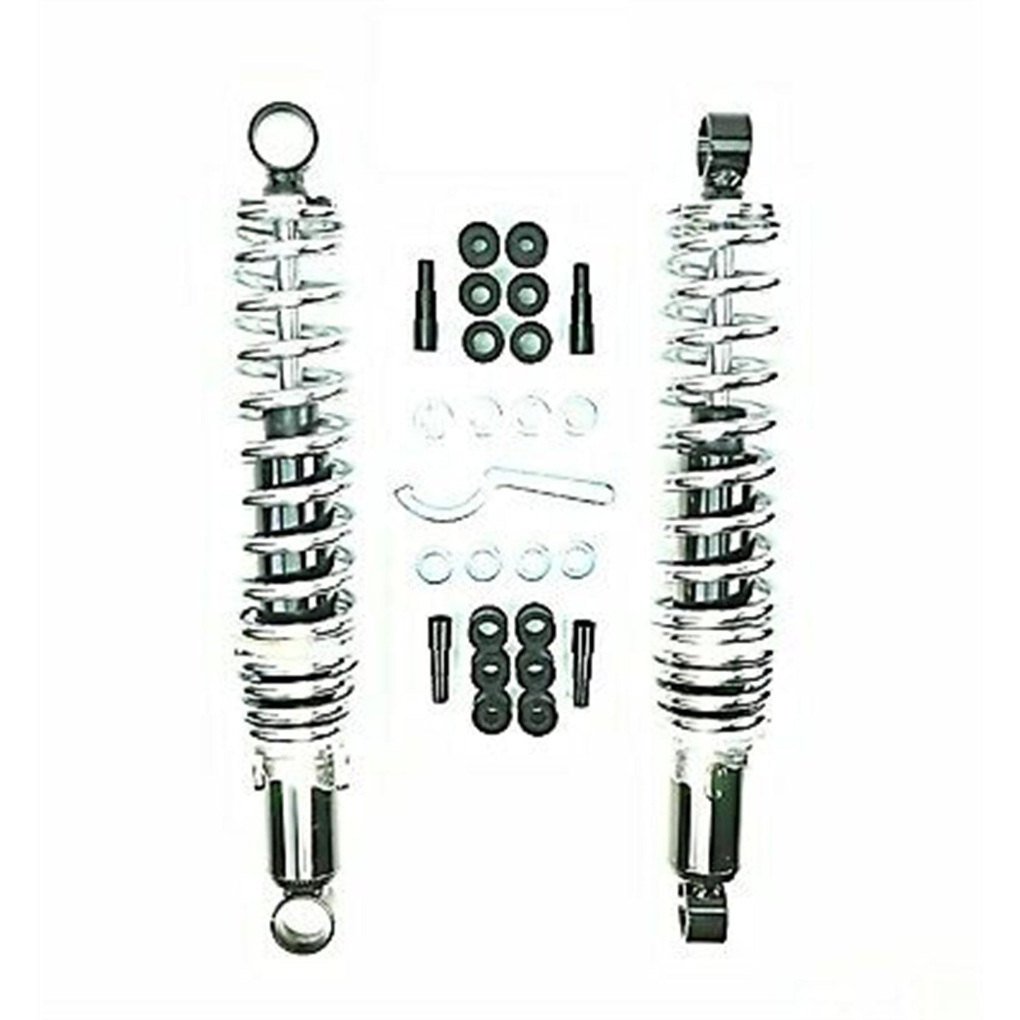 2FastMoto Black Shock Absorbers Eye-to-Eye 335mm 13.2" with Dual Chrome Springs 06-36015bc_645523