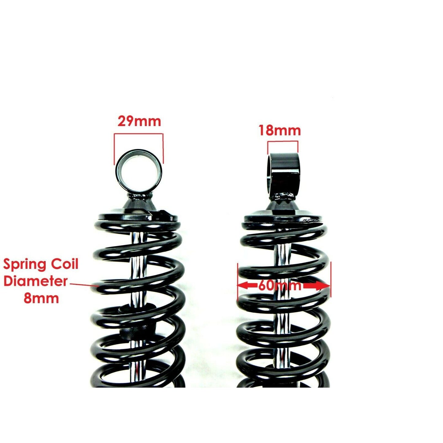 2FastMoto Adjustable Shock Absorbers Eye-to-Eye 365mm with Dual Black Spring [MPN: 06-36025B]_629707