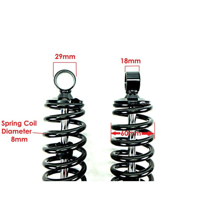 2FastMoto Adjustable Shock Absorbers Eye-to-Eye 365mm with Dual Black Spring [MPN: 06-36025B]_629707