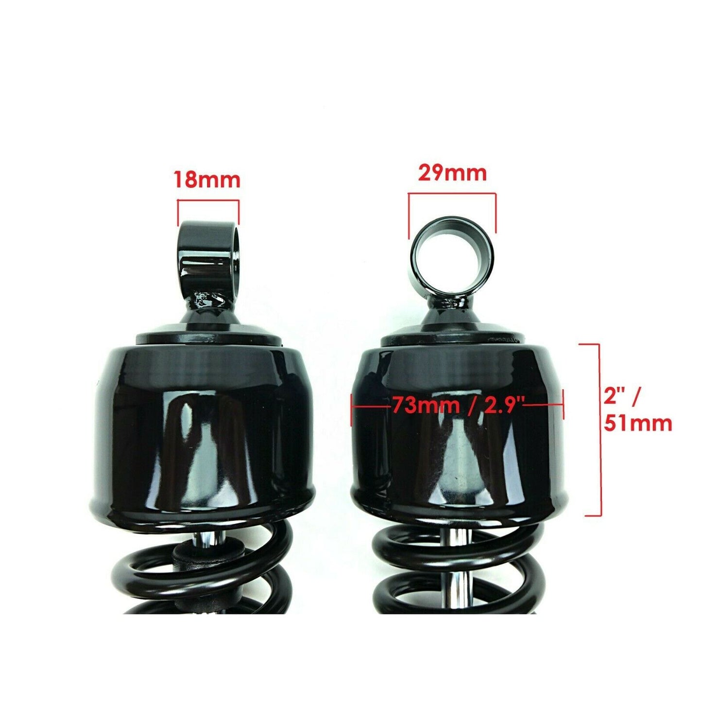 2FastMoto Black Shock Absorbers 335mm Eye to Clevis with Shroud for Honda Suzuki 06-3603B_636829