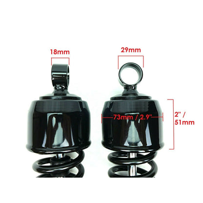 2FastMoto Black Shock Absorbers 335mm Eye to Clevis with Shroud for Honda Suzuki 06-3603B_636829
