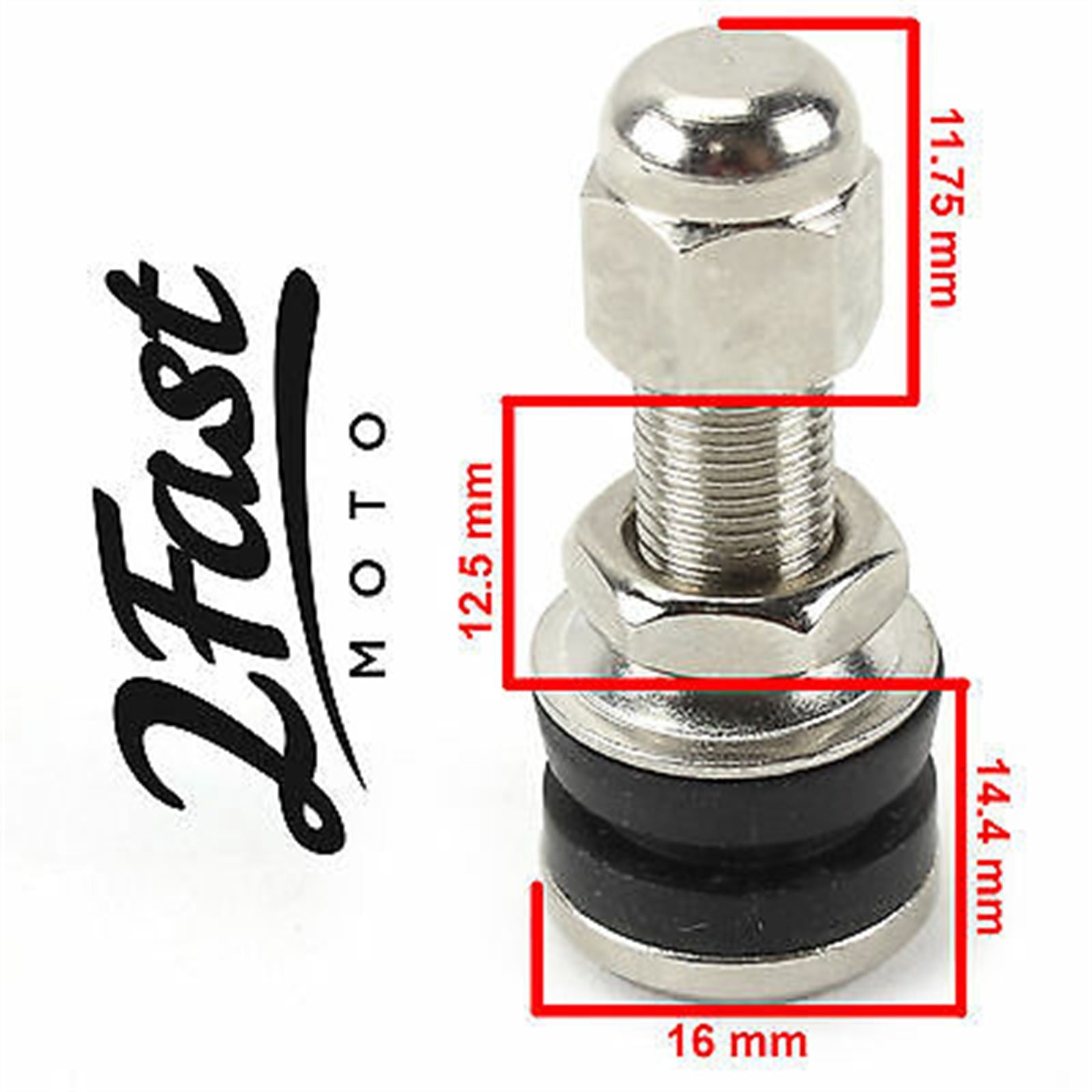 2FastMoto Chrome Tubeless Straight Valve Stem  Motorcycle Custom Street Sport Bike 151402_634188