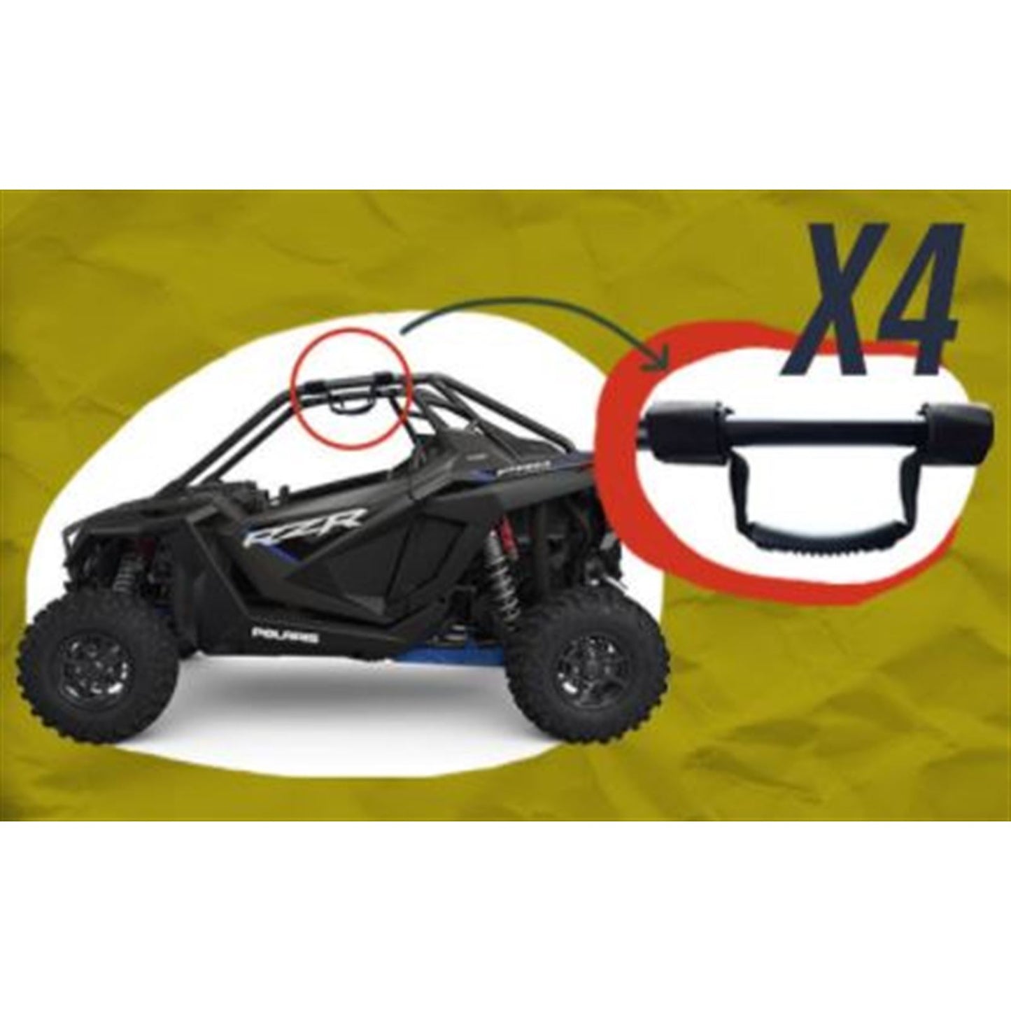 2FastMoto UTV Roll Cage Grab Handle Utility Vehicle SXS - 4/Pack 2fm-66-5425x4_859735