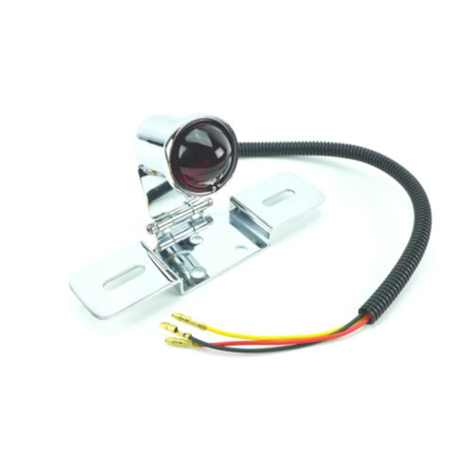 2FastMoto Vintage Style Round Chrome 12 Volt Taillight and Bracket For Motorcycle 62-21517_630681