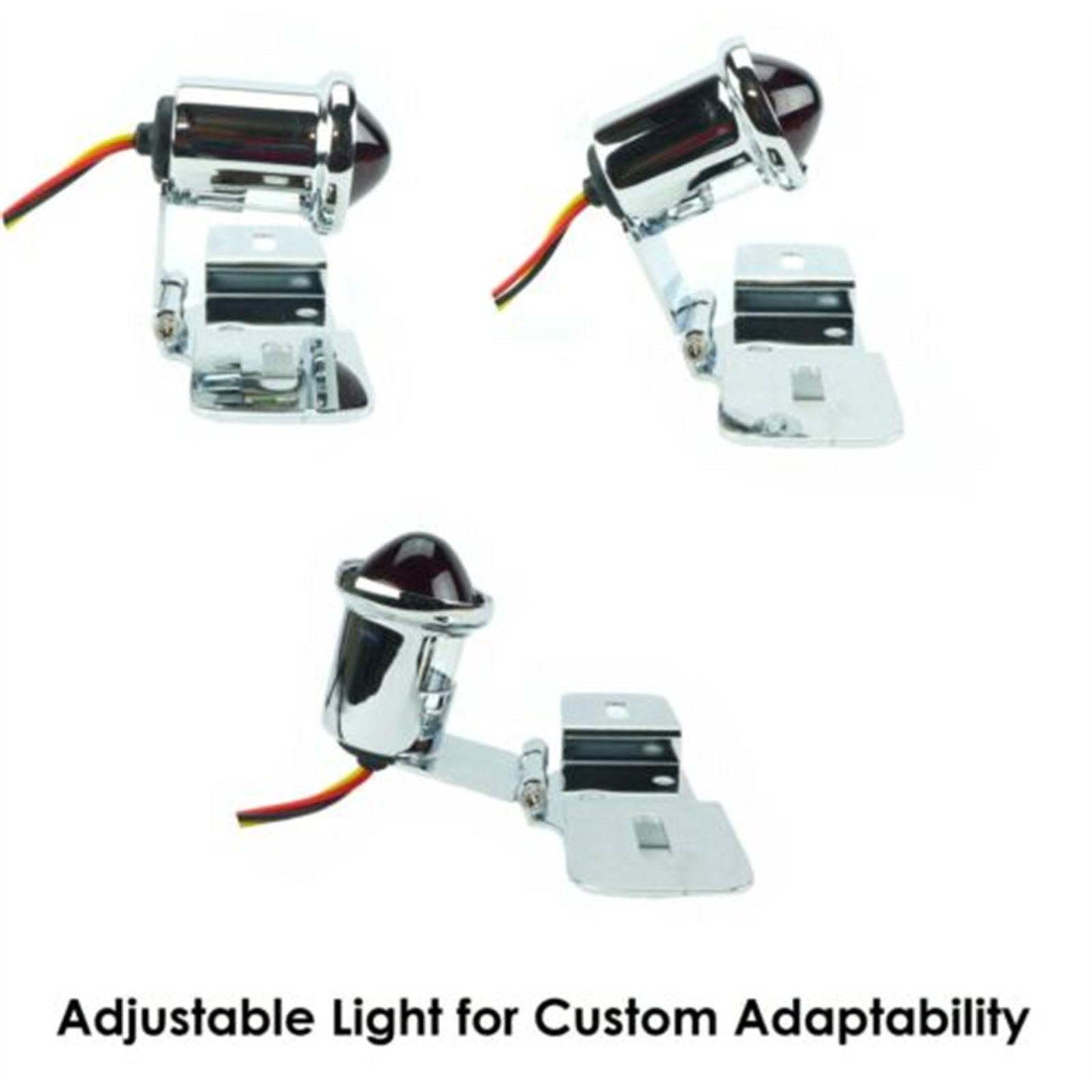 2FastMoto Vintage Style Round Chrome 12 Volt Taillight and Bracket For Motorcycle 62-21517_630679