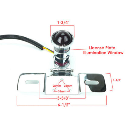 2FastMoto Vintage Style Round Chrome 12 Volt Taillight and Bracket For Motorcycle 62-21517_630678