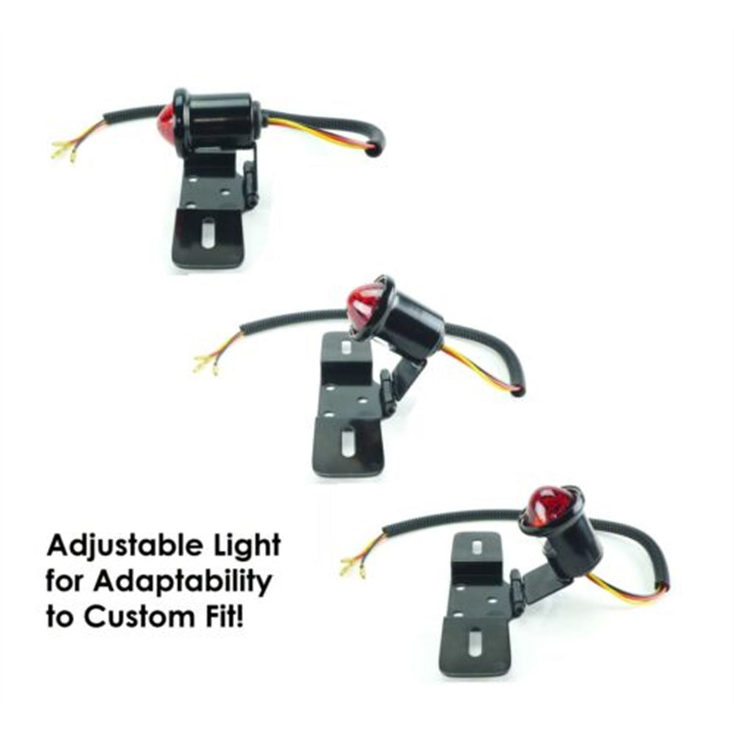 2FastMoto Vintage Style Round Black 12 Volt Taillight and Bracket For Motorcycles 62-21518_629694