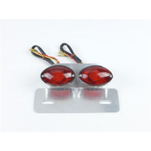 2FastMoto Chrome Dual Cateye Taillight 12 Volt & License Bracket  62-21602_630675