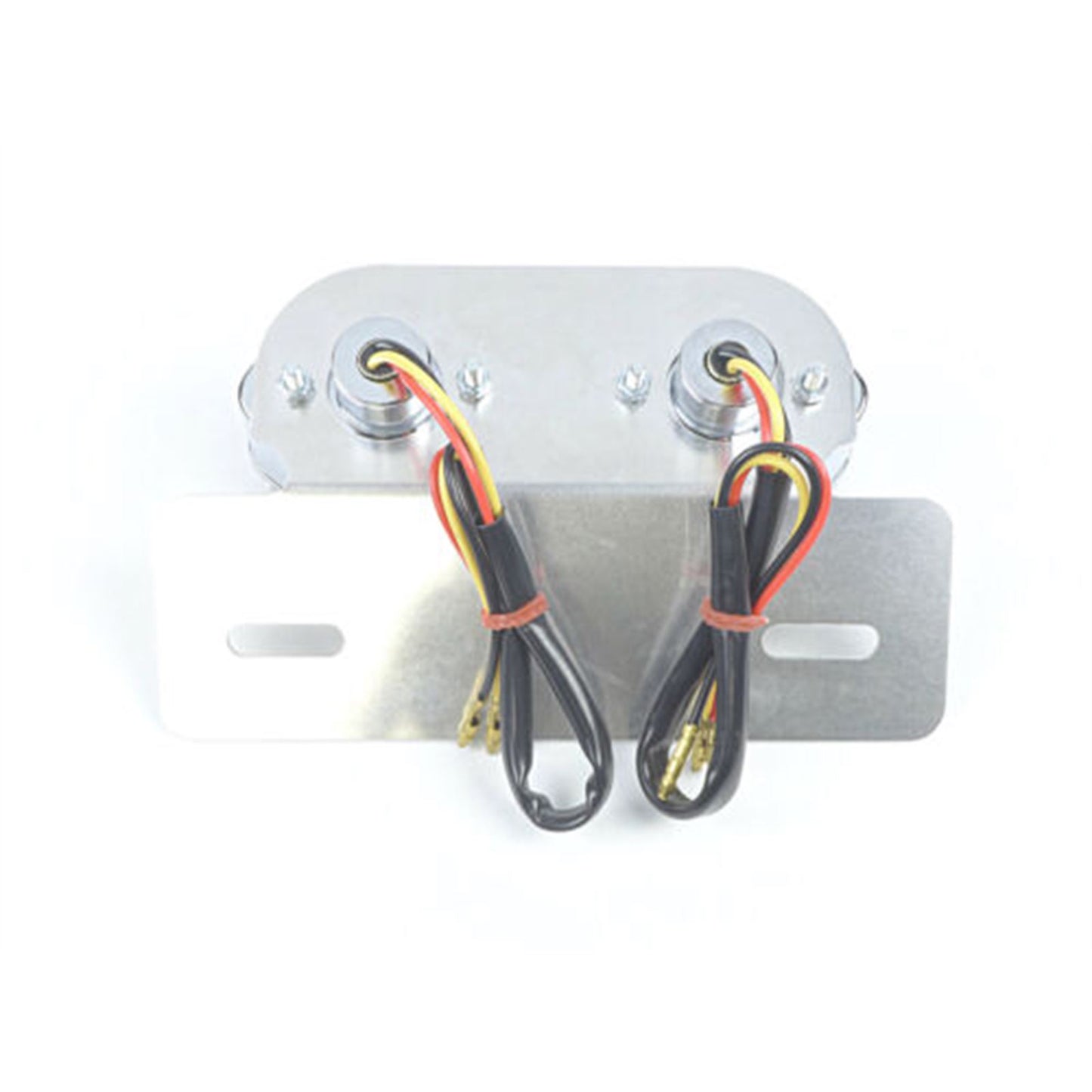 2FastMoto Chrome Dual Cateye Taillight 12 Volt & License Bracket  62-21602_630673