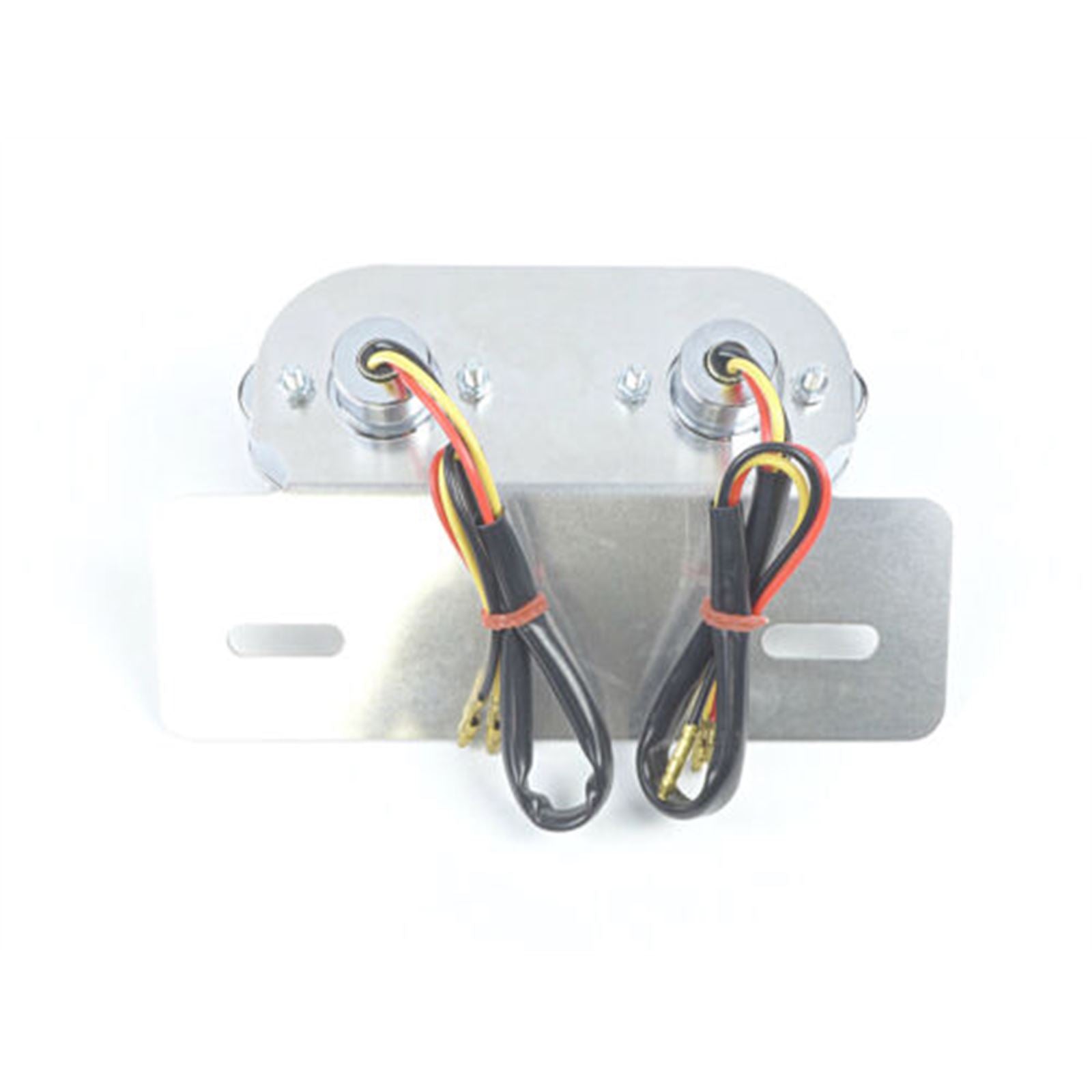 2FastMoto Chrome Dual Cateye Taillight 12 Volt & License Bracket  62-21602_645393