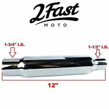 2FastMoto 12" Chrome Shorty Muffler Slip-On Exhaust Cafe Racer for Honda - Pair [MPN: 80-03310]_661440