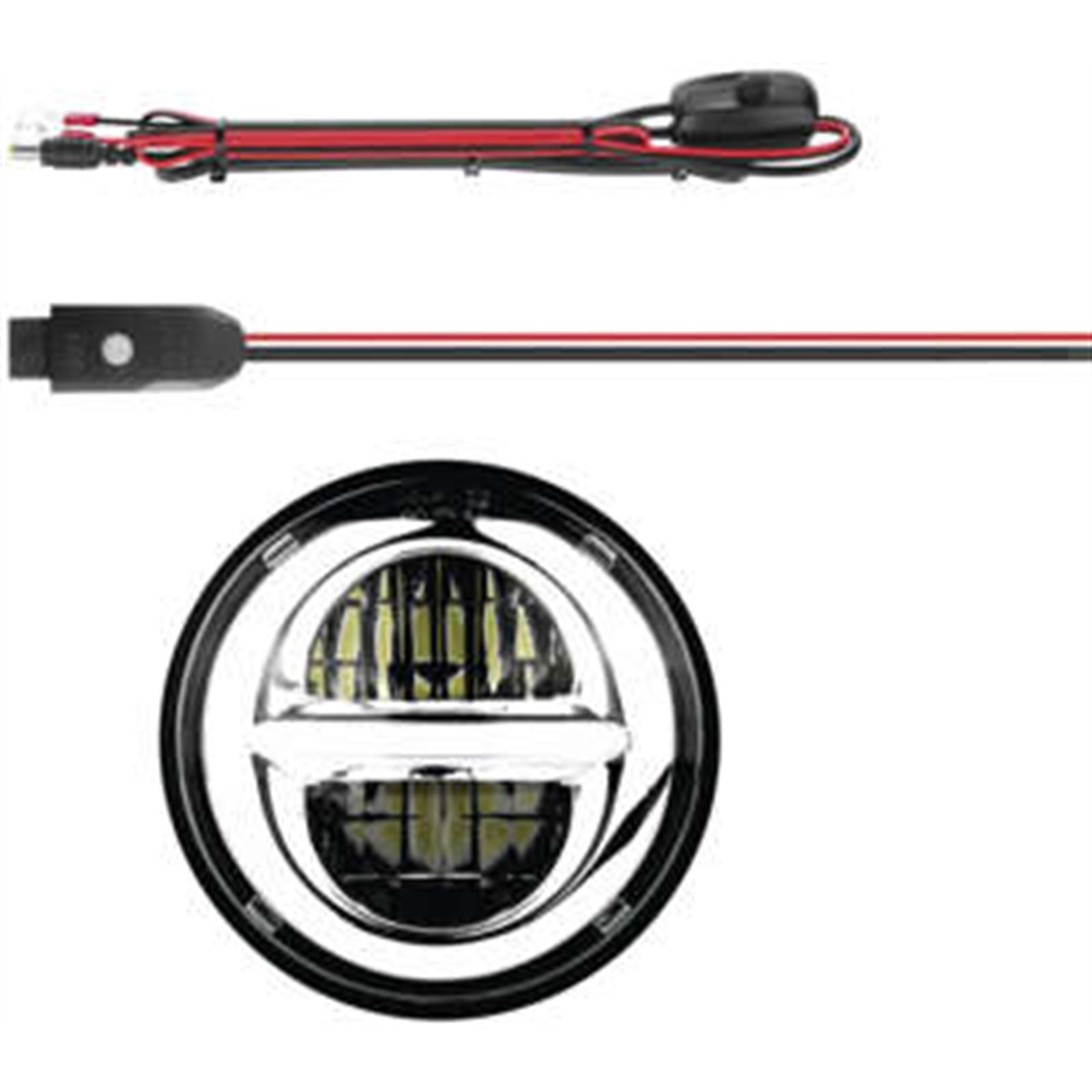 XKGlow 5.75" XKChrome Headlight - Chrome Bezel [MPN: XK-5IN-KIT-W]_135688