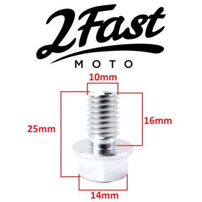 2FastMoto Magnetic Oil Drain Plug Bolt 10mm thread 25mm Length For Kawasaki 2fm-73-1607a-1_634229
