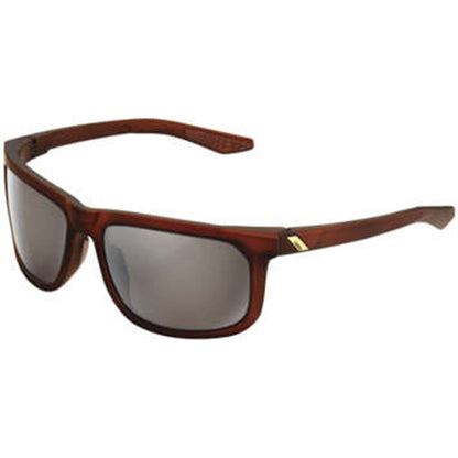 100% Hakan Sunglasses - Rootbeer - Silver Mirror 61036-139-75_135824
