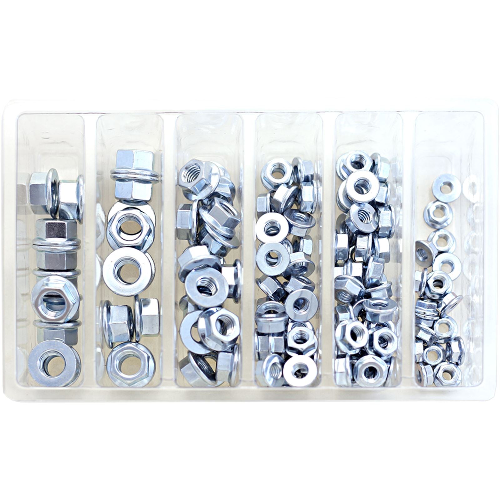 Bolt MC Hardware Flange Nut Assortment - 140-Piece Kit SV-FNUT_354338