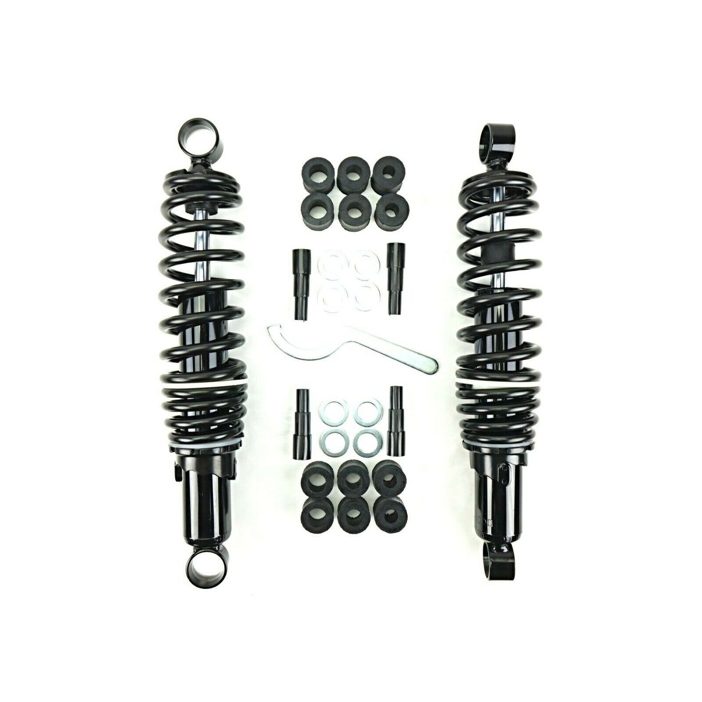 2FastMoto Shock Absorbers - 300mm Black Body Double Spring Eye-to-Eye No Shroud 06-36086B_630724