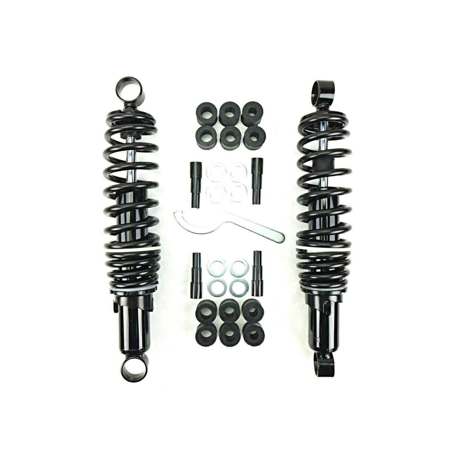 2FastMoto Shock Absorbers - 300mm Black Body Double Spring Eye-to-Eye No Shroud 06-36086B_630724