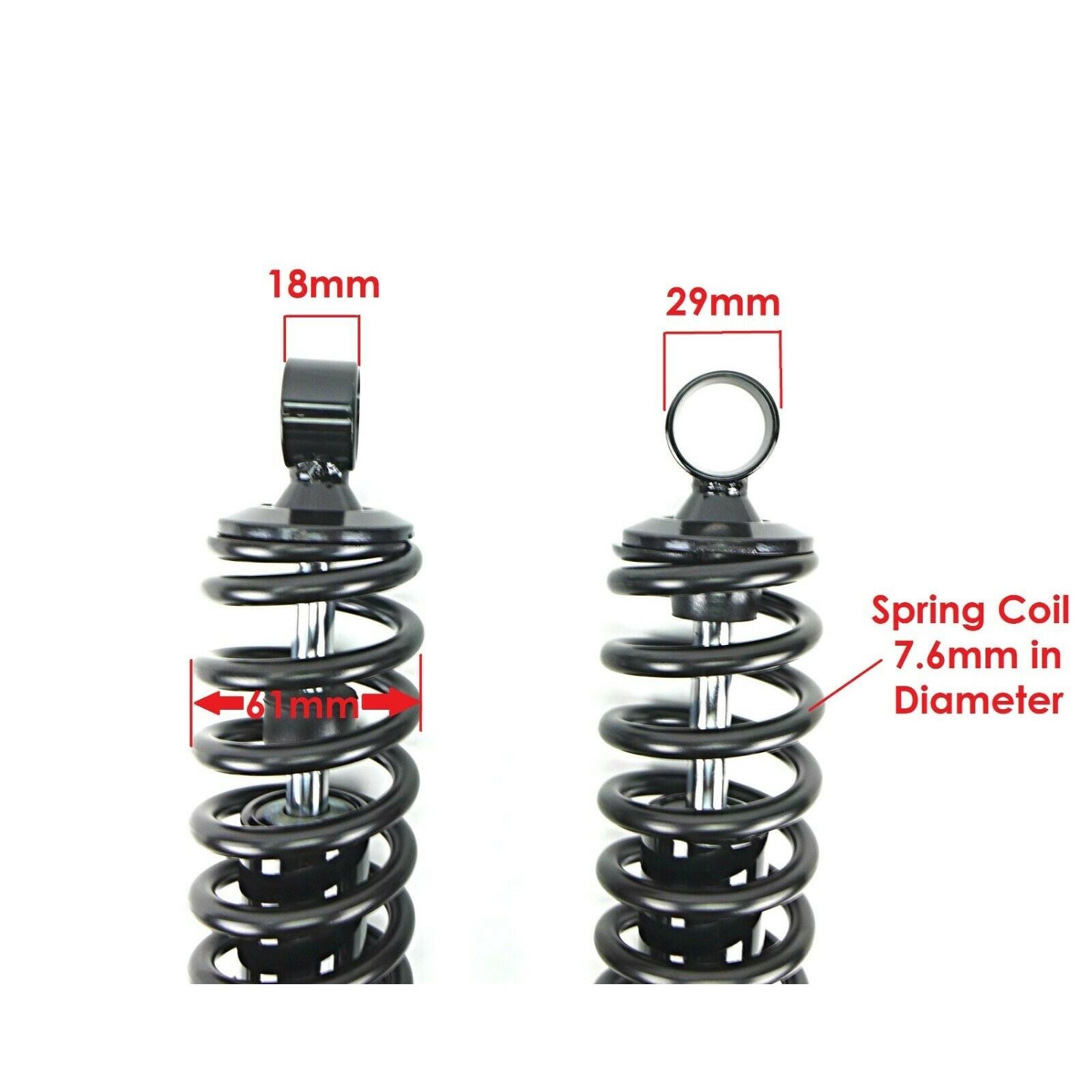 2FastMoto Shock Absorbers - 300mm Black Body Double Spring Eye-to-Eye No Shroud 06-36086B_630726