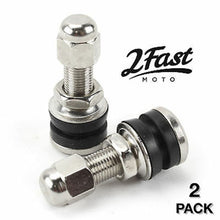 2FastMoto Replacement Chrome Tubeless Straight Valve Stem Metal 2/Pack 151402x2_634223