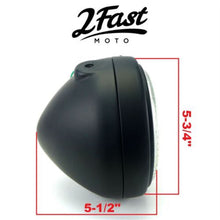 2FastMoto 5 3/4" Matte Black Side Mount Headlight with Dog Ear Fork Bracket 41-10095_636961