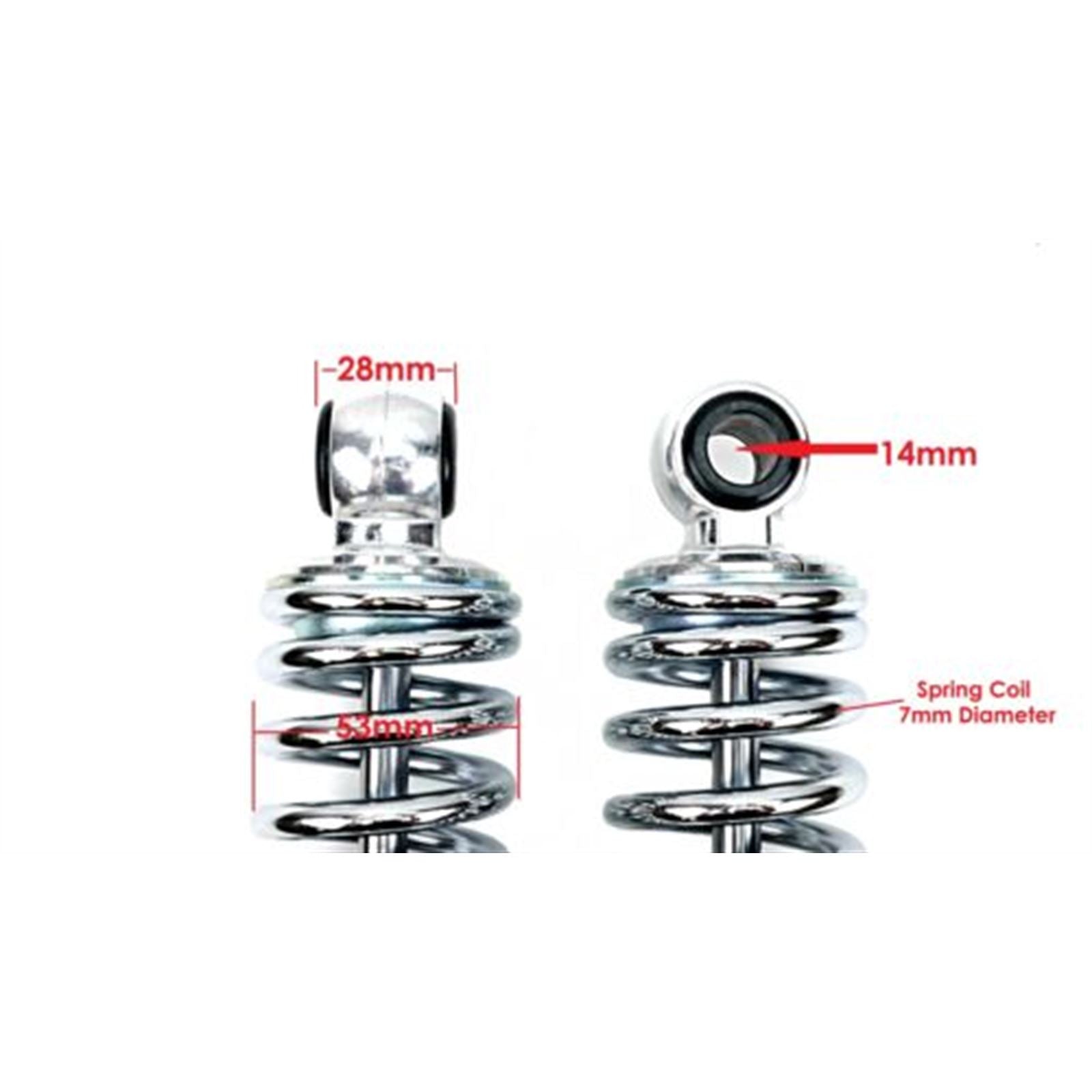 2FastMoto Chrome Shock Absorbers for Honda Eye to Clevis 321mm Single Spring [MPN: 06-70550]_662422