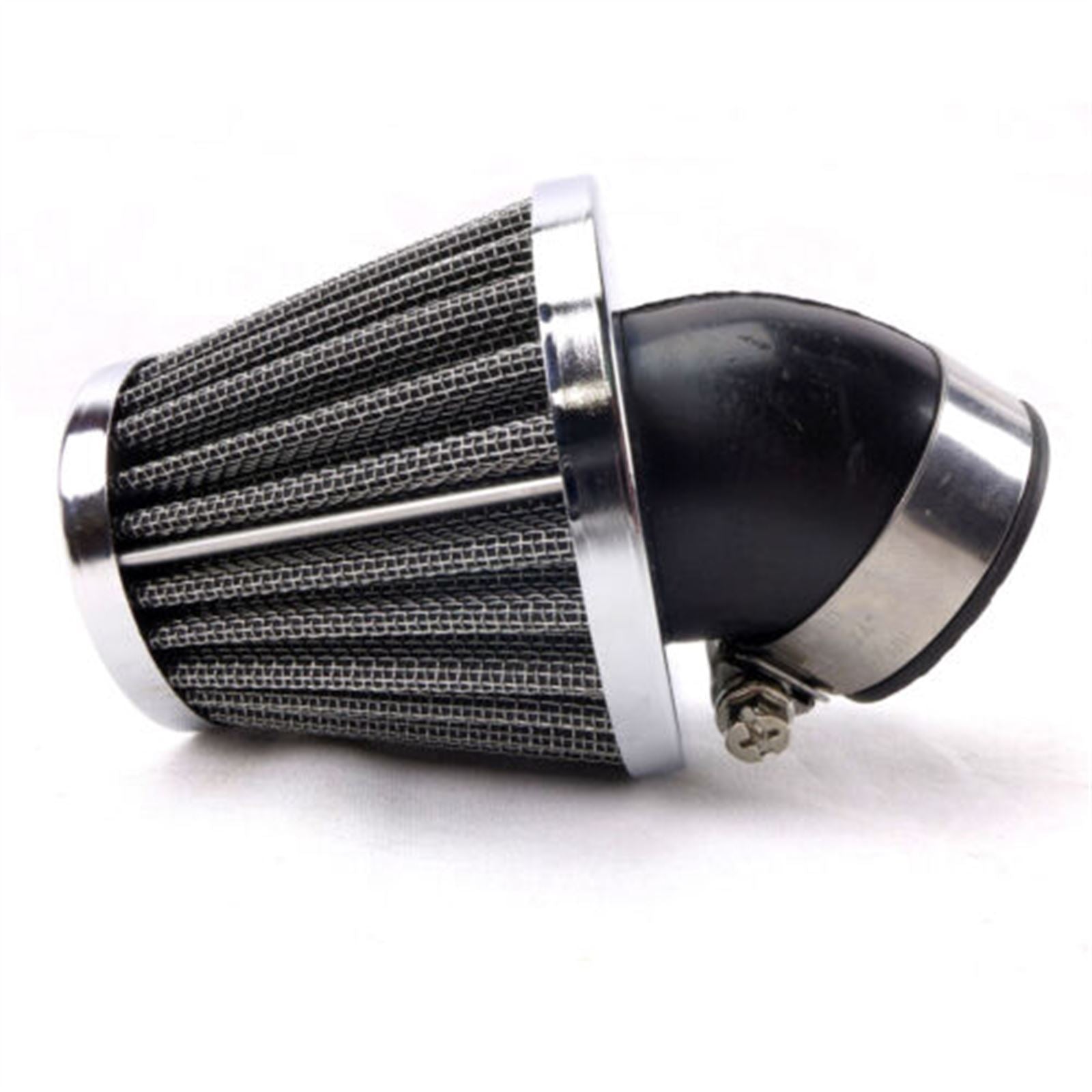 2FastMoto Angled Pod Style 29mm Steel Mesh Air Filter Cleaner Element - Chrome 25-2472B_670227