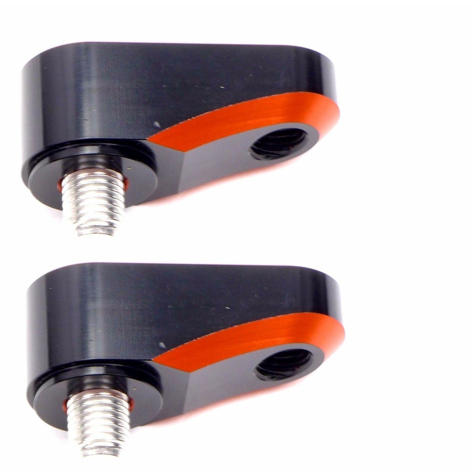 2FastMoto Pair Of 10mm Orange Universal Rear View Mirror Riser Extenders 12-22460O_636981