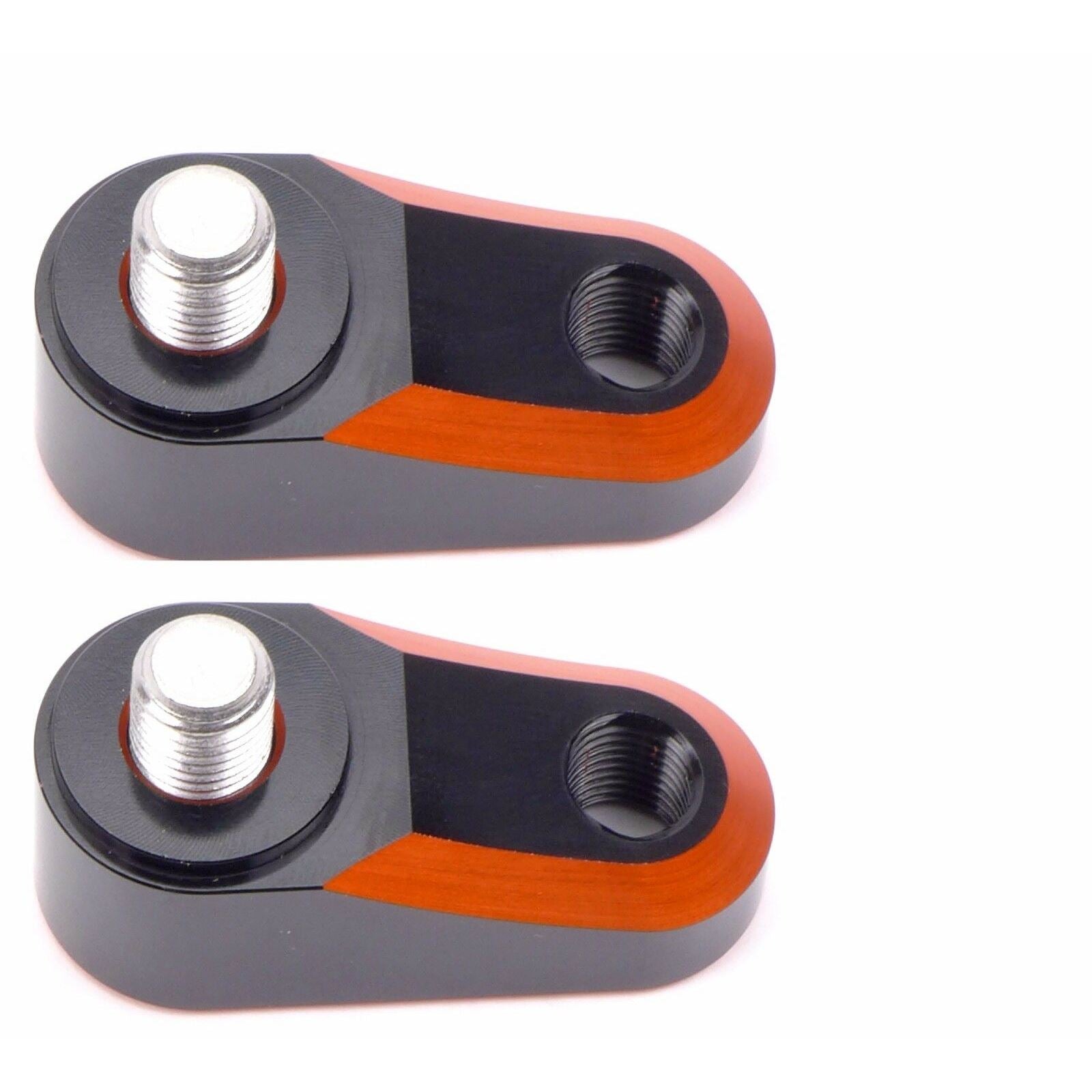 2FastMoto Pair Of 10mm Orange Universal Rear View Mirror Riser Extenders 12-22460O_636980
