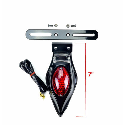 2FastMoto Motorcycle Custom - 12 Volt - Black Teardrop Tail/Brake Light 62-21671_662351