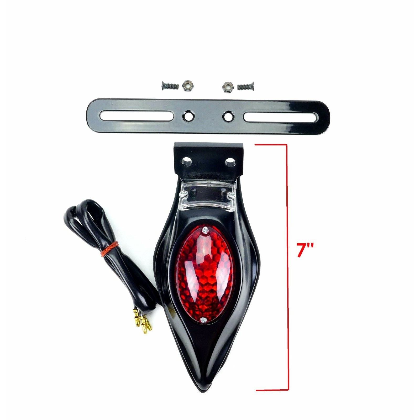 2FastMoto Motorcycle Custom - 12 Volt - Black Teardrop Tail/Brake Light 62-21671_662446