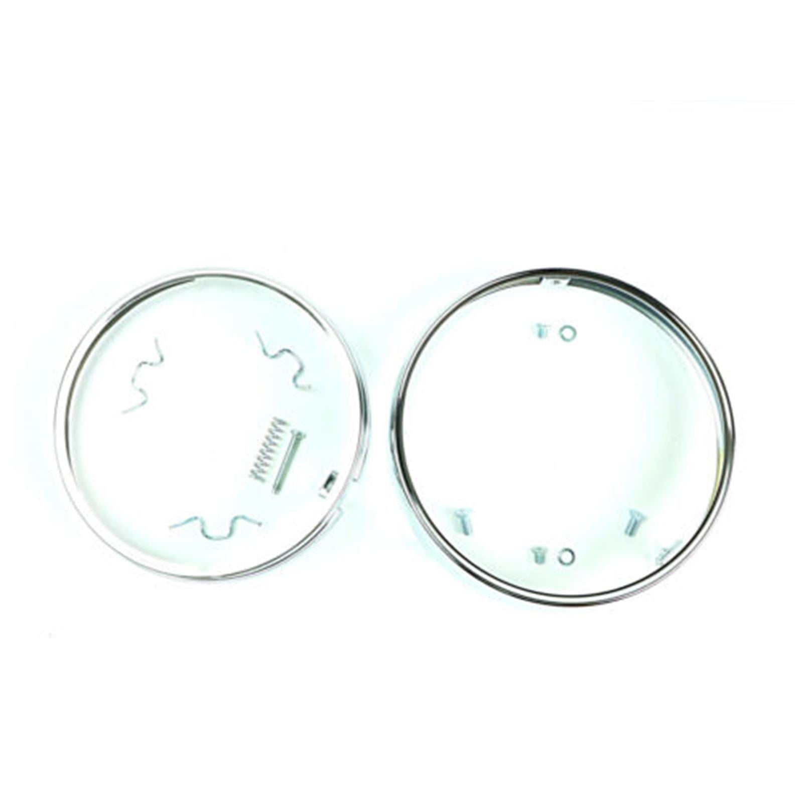 2FastMoto 5-3/4" 12V Side Mount Black Headlight and Chrome Trim Ring Set 41-10095_670955