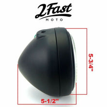 2FastMoto 5-3/4" 12V Side Mount Black Headlight and Chrome Trim Ring Set 41-10095_633887