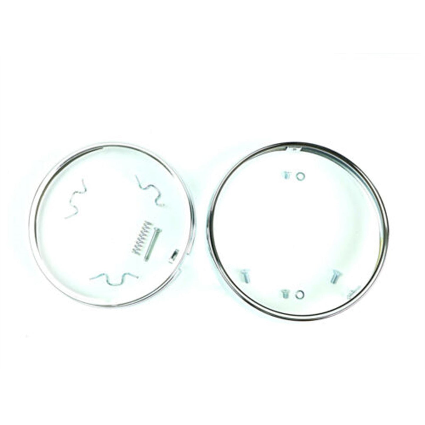 2FastMoto 5-3/4" 12V Side Mount Black Headlight and Chrome Trim Ring Set 41-10095_633894