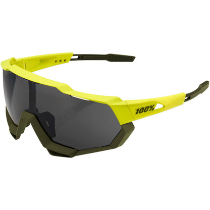 100% Speedtrap Sunglasses - Yellow - Black Mirror Lens 61023-004-61_317535