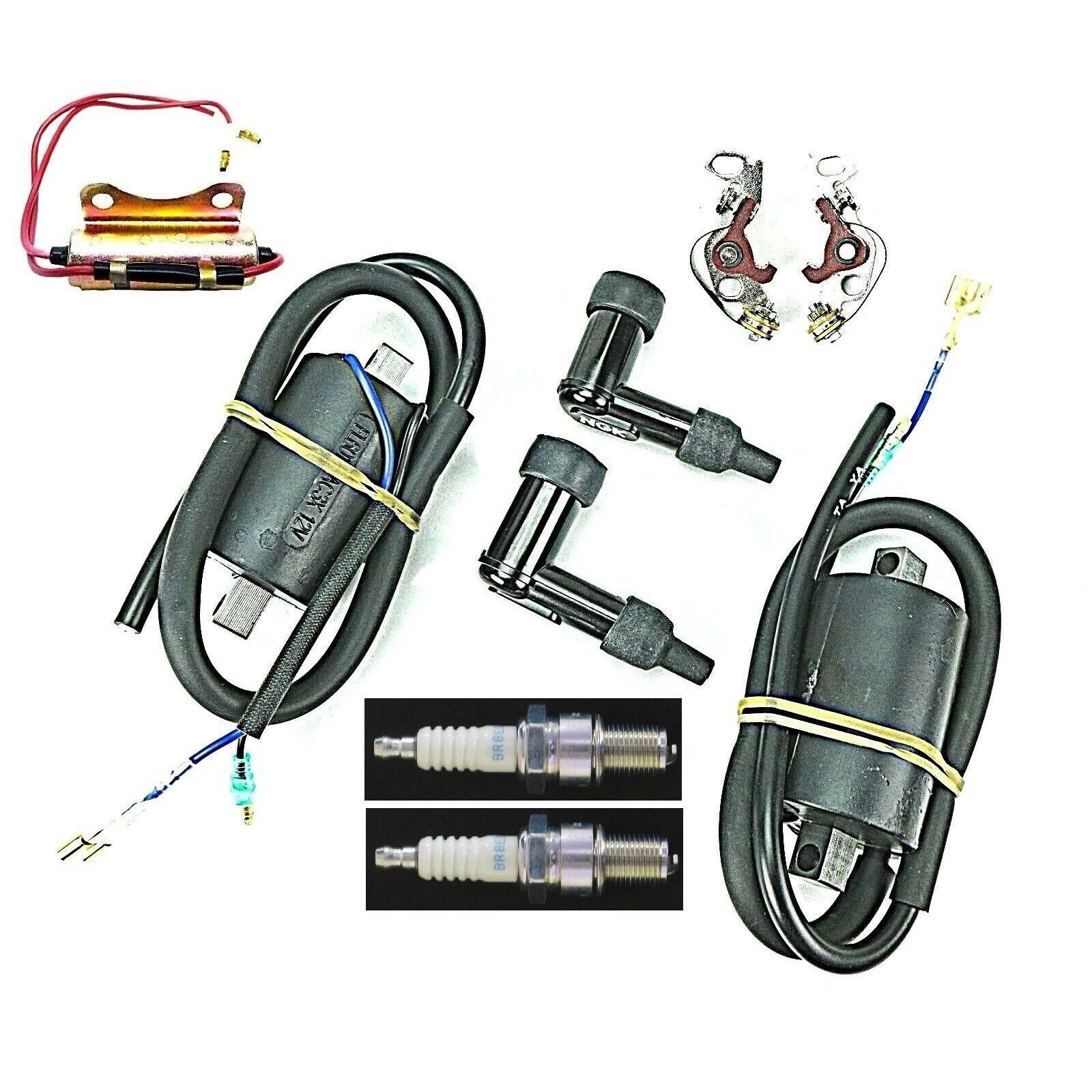 2FastMoto Tune Up Kit Coils Caps Points Condenser Plugs for Honda '68-'77 30500-312-007_670993