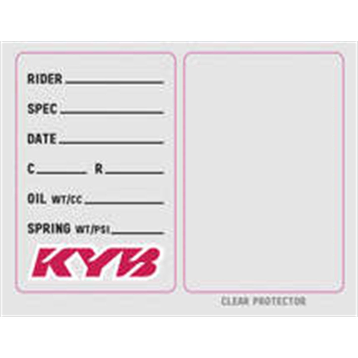 Factory Effex KYB Suspension Spec Sticker (3 pack) 22-90023_137051