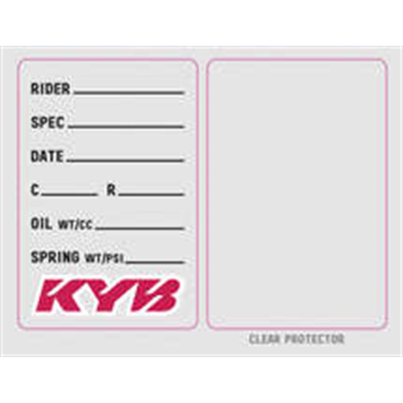 Factory Effex KYB Suspension Spec Sticker (3 pack) 22-90023_137051