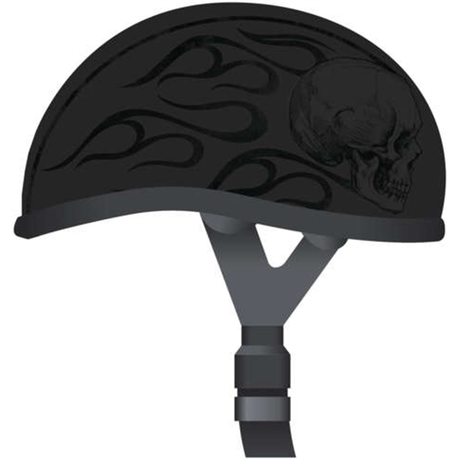 Skid Lid Helmets Original Ghost Skull Flames Helmet - Black_137646
