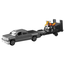 New-Ray Toys Replica 1:43 Truck/Trailer Chevy Silver + Dirt Bike - Orange 19535A_137927