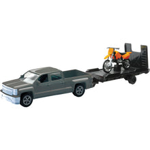 New-Ray Toys Replica 1:43 Truck/Trailer Chevy Silver + Dirt Bike - Orange 19535A_137929