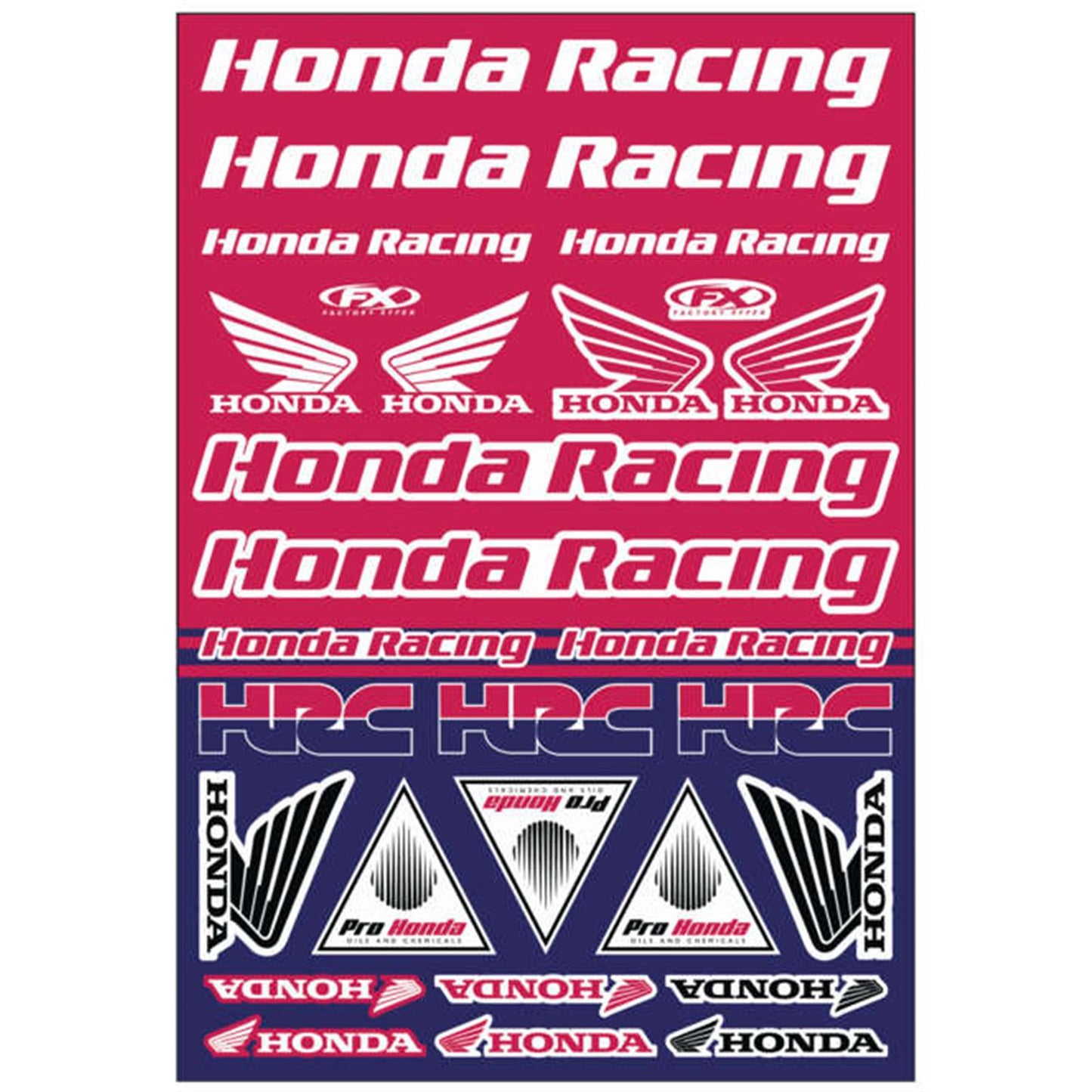 Factory Effex Sticker Sheet for Honda Racing 22-68332_138196