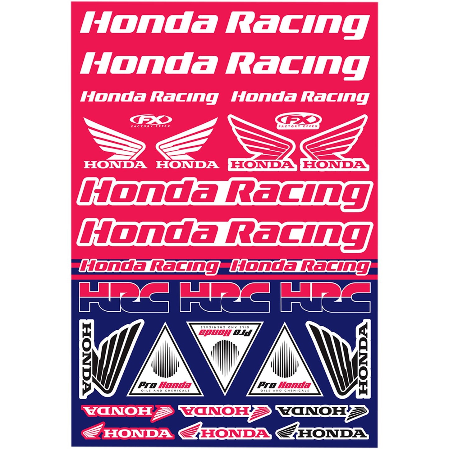 Factory Effex Sticker Sheet for Honda Racing 22-68332_384889
