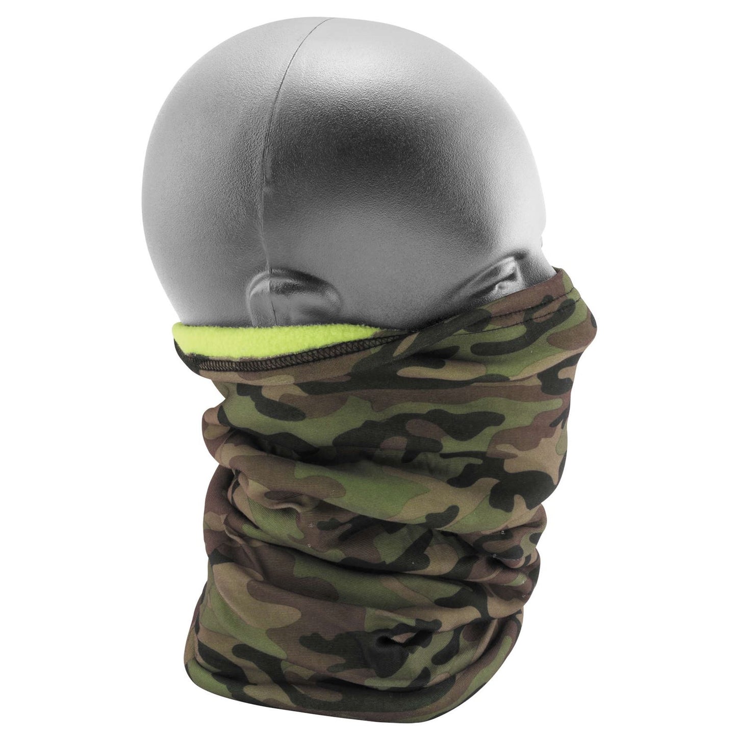 Zan Motley Tube Fleece Lined - Woodland Camo/Lime Hi-Vis TF118HV_139252